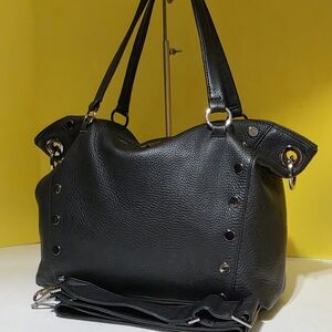 Hammutt Large Daniel Black Leather Satchel Bag